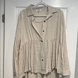 Umgee Cream Button-Down Women's Shirt